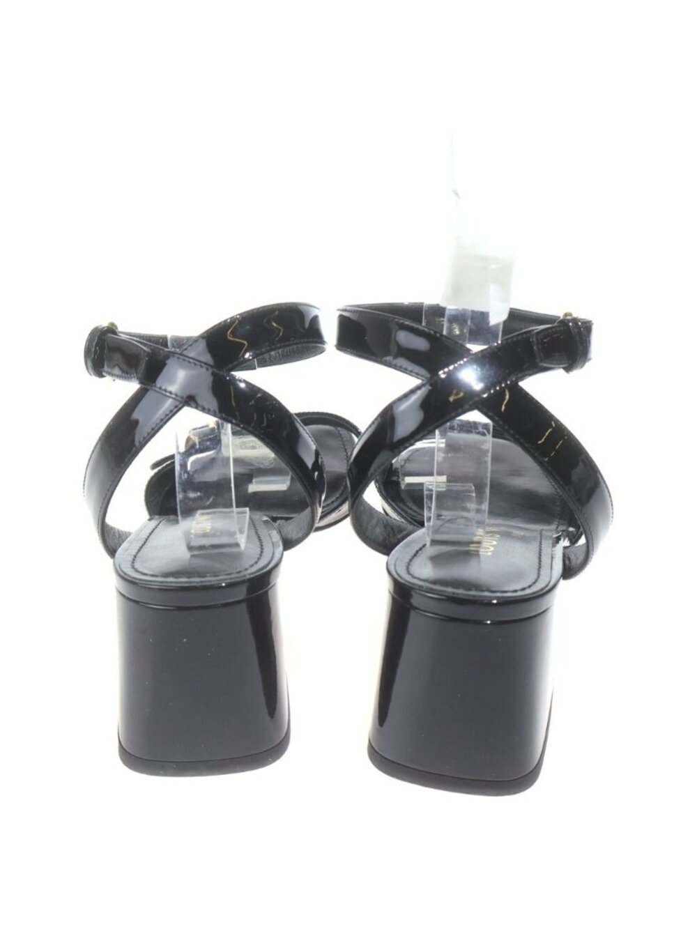 Louis Vuitton LV Sandals Enamel Leather Black - Picture 3 of 6